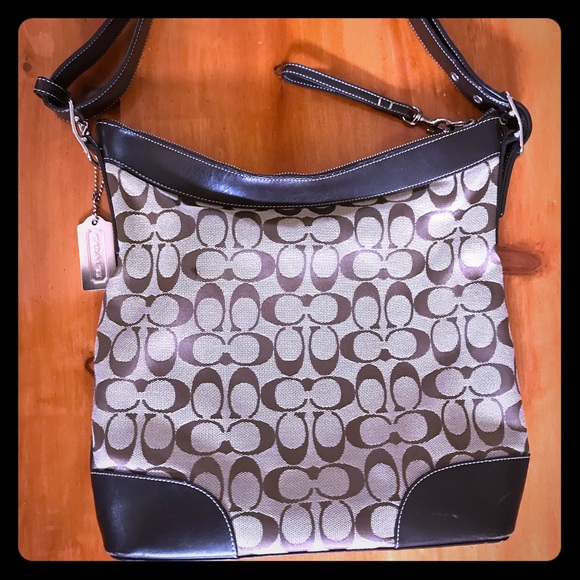 Coach Handbags - Signature Brown Coach Bag - Adjustable Strap!